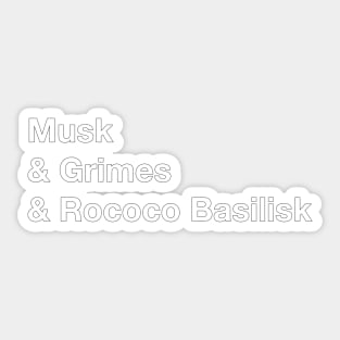 Musk & Grimes & Rococo Basilisk Sticker